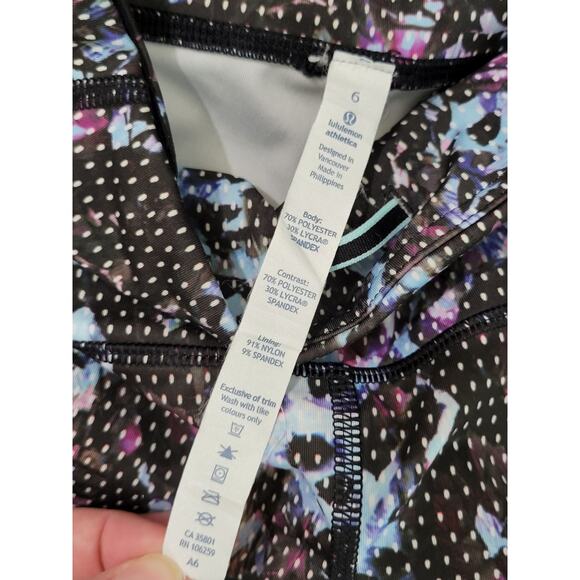 Lululemon Run: Top Speed Full-On Luxtreme Abstract Polka Dot Crop Leggings Sz 6 - Picture 6 of 9